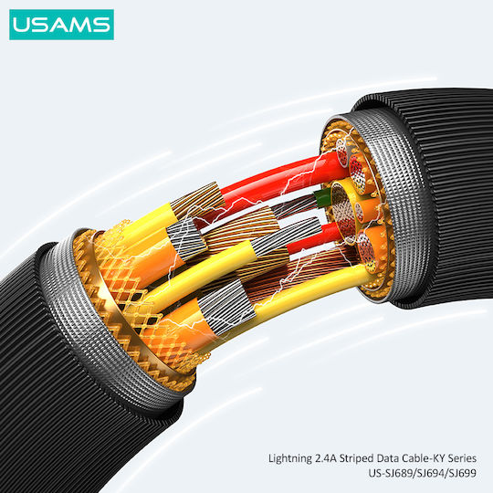Usams Series USB-A zu Lightning Kabel Schwarz 2m (SJ694USB01)