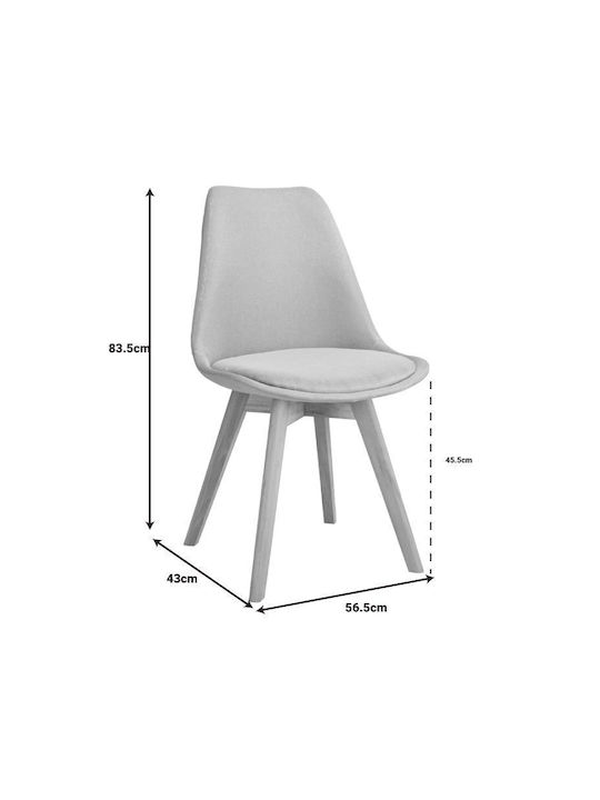 Gaston Dining Room Fabric Chair Anthracite 56.5x43x83.5cm