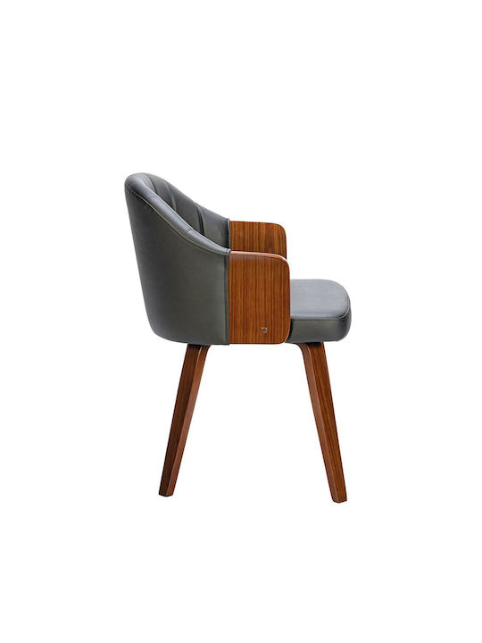 Enzo Dining Room Artificial Leather Chair Black Velvet-Black Metal 55x58x78cm