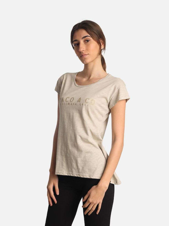 Paco & Co Γυναικείο T-shirt Beige