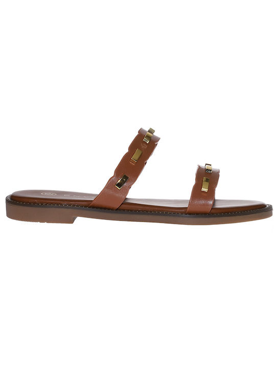 Envie Shoes Women's Flat Sandals in Tabac Brown Color