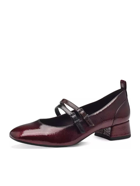 Heels with Strap Burgundy