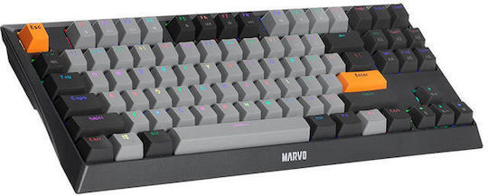 Marvo KG980 Гейминг Механична Клавиатура Без ключове с RGB подсветка (Английски US) Сив
