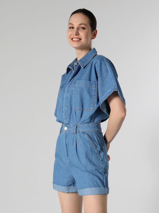 Women's Denim One-piece Suit Blue