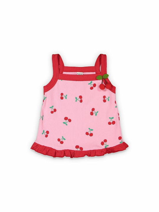 Tuffy Kids Blouse Sleeveless Pink Κερασάκια