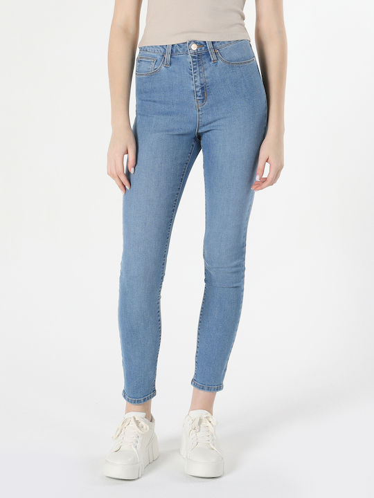 Hoch tailliert Damenjeans in Superenger Passform Blue