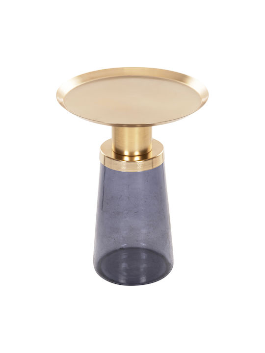 Round Side Table Glass Blue 37x37x35cm
