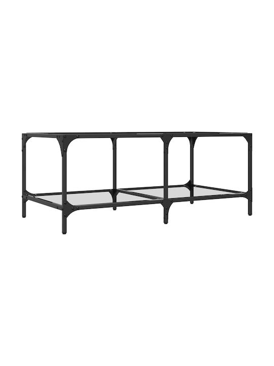 Rectangular Central Glass Coffee Table Transparent M98.5xW50xH40cm
