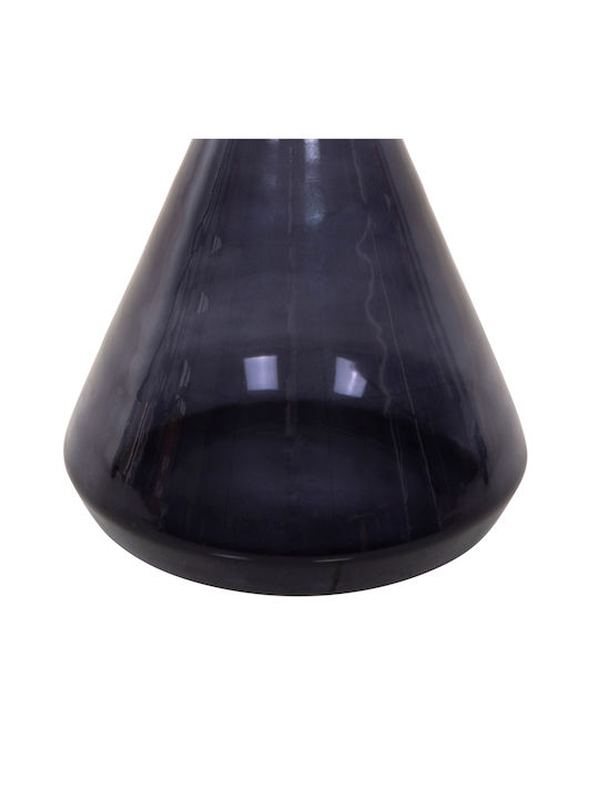 Masă Laterală Rotundă Demmy Din Sticlă Neagră și Mov M41xL41xÎ48cm