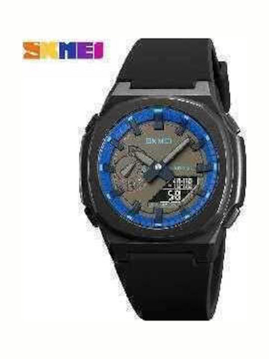 Skmei Analog/Digital Men's Watch 45.7mm Chronograph Battery with Rubber Strap Black Blue