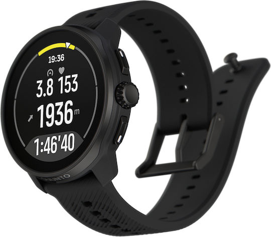 Suunto Race S Stainless Steel 45mm Waterproof Smartwatch with Heart Rate Monitor (Black)