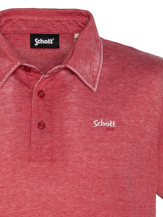 Schott Herren Kurzarmshirt Polo RED