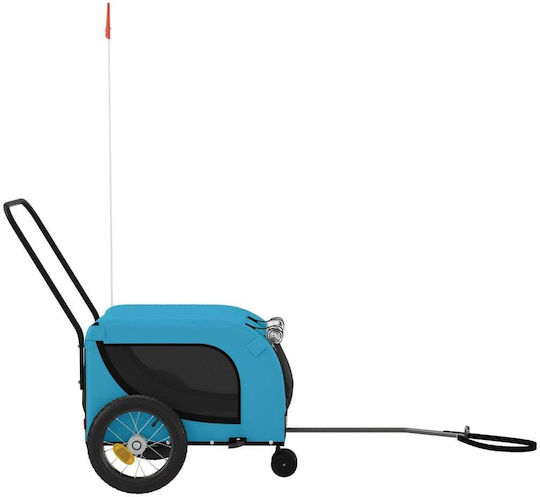 vidaXL Dog Carrying Blue Bicycle Trailer for 30kg Pets L124xW53xH53cm