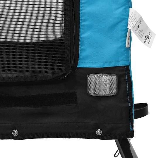 vidaXL Dog Carrying Blue Bicycle Trailer for 30kg Pets L124xW53xH53cm