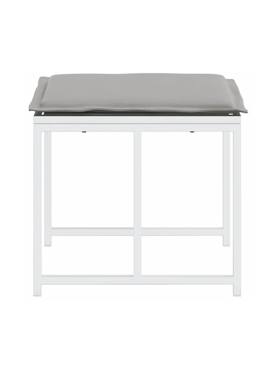 Metallic Cube Garden Stool with Cushion White 4 Pieces 40x40x35cm