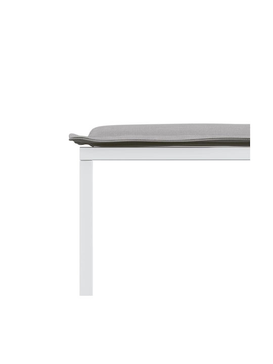 Metallic Cube Garden Stool with Cushion White 4 Pieces 40x40x35cm