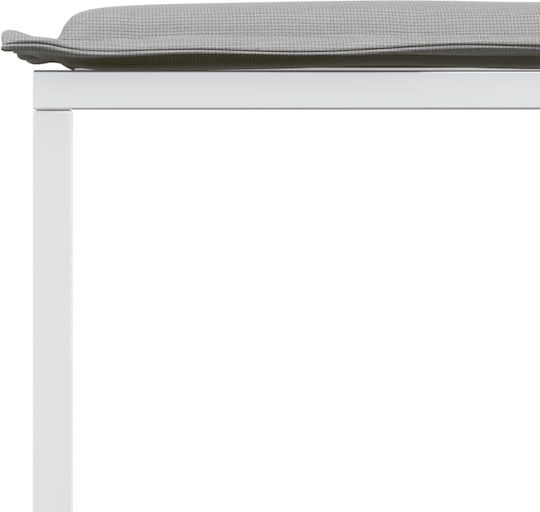 Metallic Cube Garden Stool with Cushion White 4 Pieces 40x40x35cm