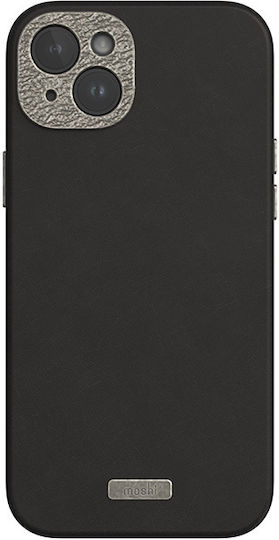 Moshi Napa Brieftasche Leder Schwarz (iPhone 15 Plus / 16 Plus)