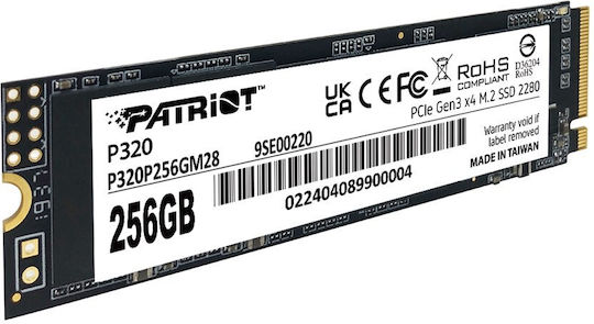 Patriot Viper P320 SSD 256GB M.2 Type with PCI Express 3.0 Connection P320P256GM28