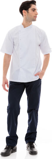 IdealPress Σακάκι Σεφ Unisex Λευκό με Κοντό Μανίκι