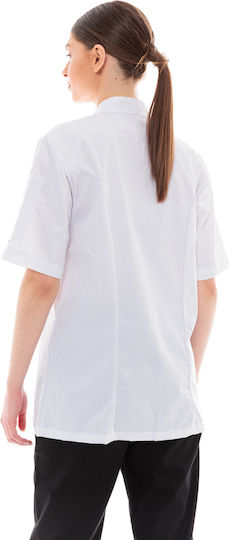 IdealPress Σακάκι Σεφ Unisex Λευκό με Κοντό Μανίκι