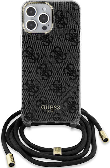 Guess Back Cover Plastic with Strap Black (iPhone 15 Pro Max)