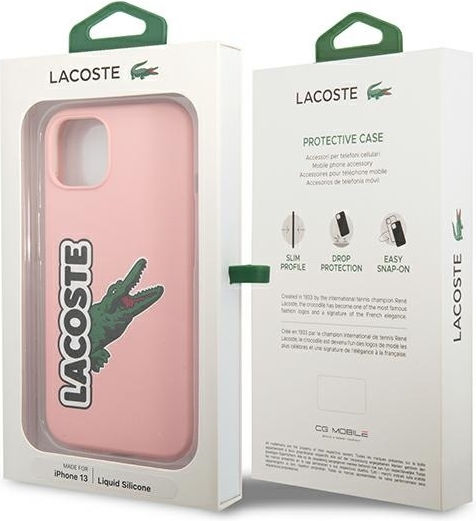 Lacoste Head Crocodile Umschlag Rückseite Silikon Rosa (iPhone 13)