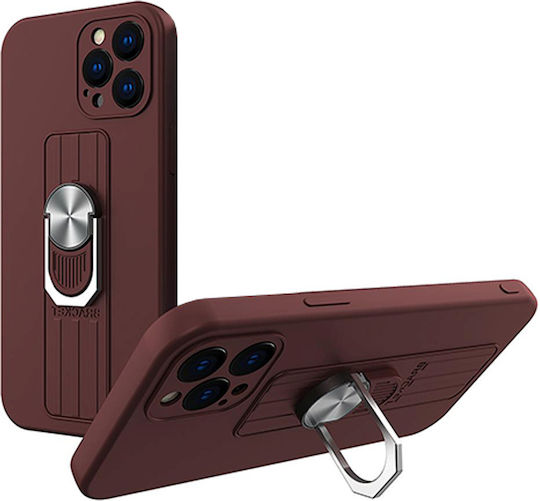 Hurtel Finger Grip Back Cover Silicone Brown (Redmi Note 10 / 10s / Poco M5s)