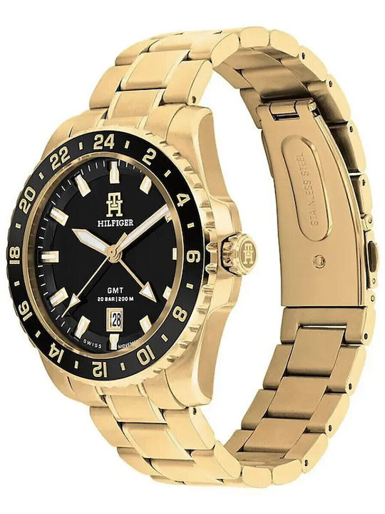 Tommy Hilfiger Lance Men's Watch 42mm Battery With Gold Steel Bracelet