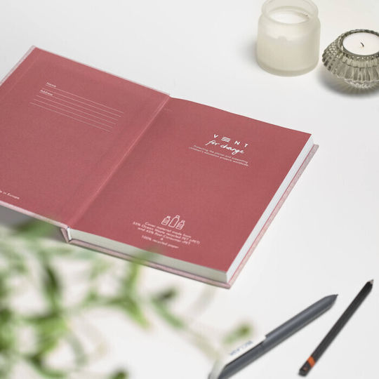 Vent Notebook A5 Ruled Pink
