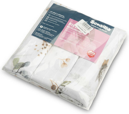Sensillo Muslin Changing Pads White White 70x80cm. 3pcs