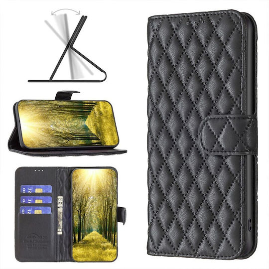 Puff Rhombus Wallet Black for Realme C61