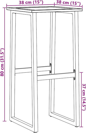 Табуретка Бар За външна употреба Черно 4бр 38x38x80см