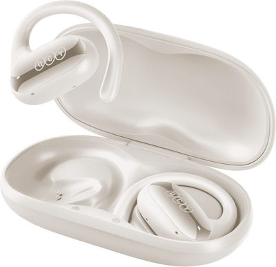 QCY Crossky GTR 2 Air Conduction Bluetooth Handsfree Ακουστικά με Αντοχή στον Ιδρώτα και Θήκη Φόρτισης Λευκά