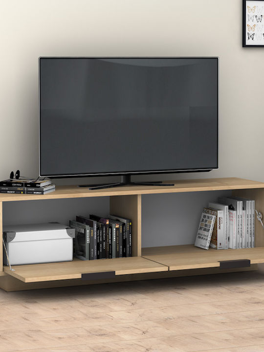 TV Stand Wooden Lisa Natural Beech L140xW35xH43cm