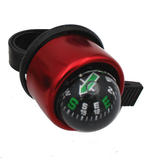 Bicycle Bell Red with Compass