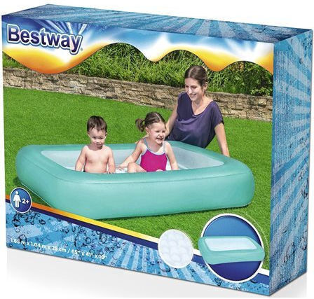 Bestway Kinder Schwimmbecken PVC 102lt Aufblasbar 165x104x25cm Türkis