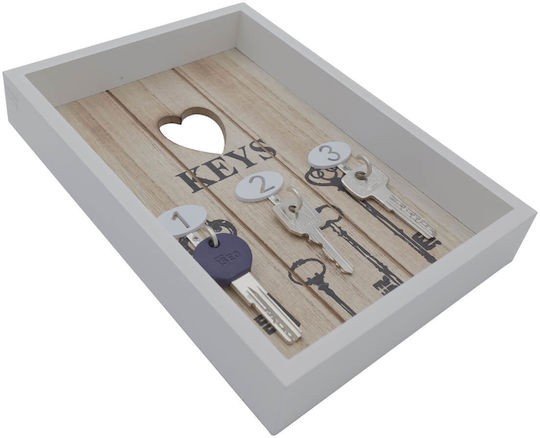 Uncle George Wooden Wall Key Holder Natural Wood 05.02.01-0004-WOOD 18x4x25cm
