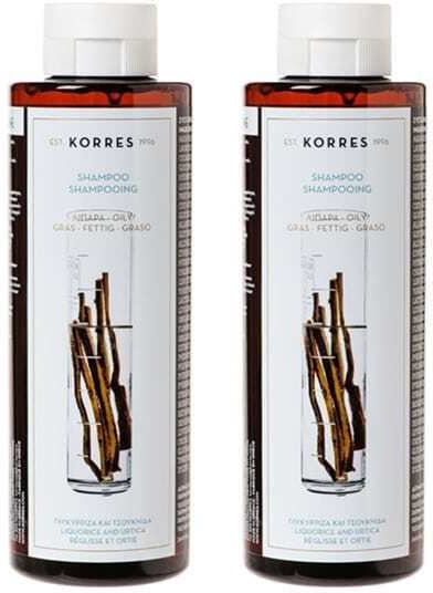 Korres Licorice & Nettle Shampoos Volume & Shine for Oily Hair 2x250ml