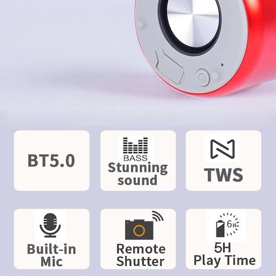 Sonique Mini TWS Single Luxury Beat Ηχείο Bluetooth 5W με Διάρκεια Μπαταρίας έως 5 ώρες Ροζ Χρυσό
