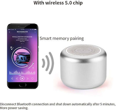 Sonique Mini TWS Single Luxury Beat Ηχείο Bluetooth 5W με Διάρκεια Μπαταρίας έως 5 ώρες Ασημί