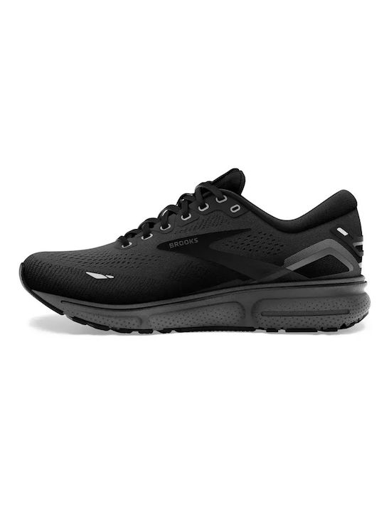 Brooks Ghost 15 Wide Ανδρικά Αθλητικά Παπούτσια Running Μαύρα