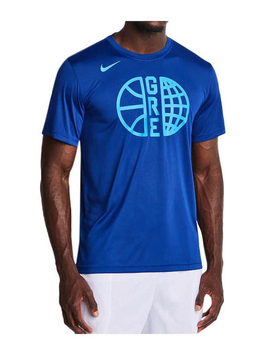 Greece Olympics 2024 Practice Dri-Fit Sportliches T-Shirt Blau