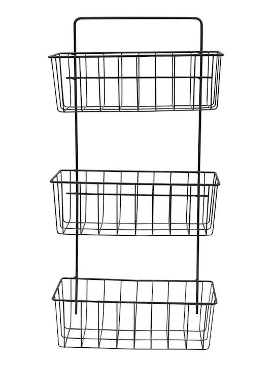 Uncle George Wall Mounted Bathroom Shelf Metallic 24x10x51cm Black