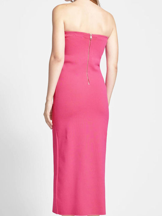 Ted Baker Midi Φόρεμα Πλεκτό Ροζ