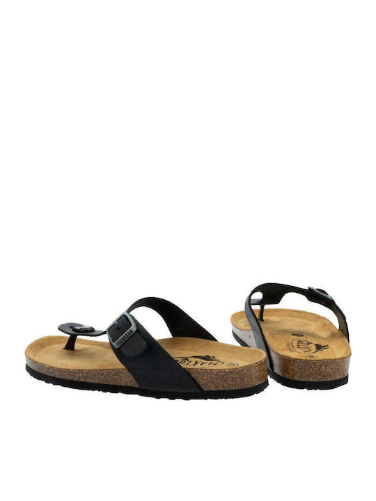 Leather Women's Flat Sandals Anatomic Apure Negro