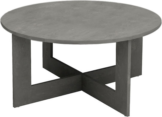Rundes Zentral Kaffeetisch Kati Holz Grau M80xL80xH42cm