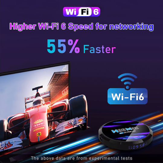 H96 Max TV Box H96MAX-M6 4K UHD with WiFi USB 2.0 4GB RAM and 4GB Storage Space with Operating System Android and Google Assistant