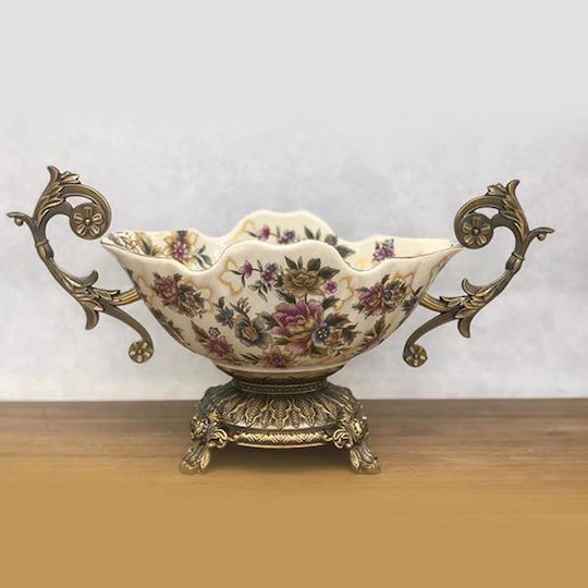 Φοντανιέρα Porțelan cu Capac 47x19x25cm Auriu Φοντανιέρα Porțelan cu Capac 47x19x25cm Auriu