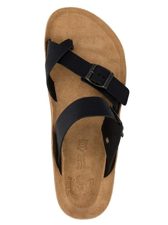 Leder Herrensandalen in Schwarz Farbe